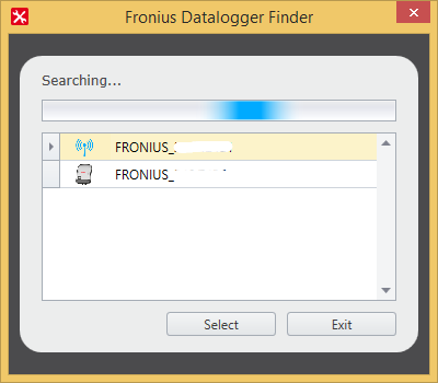 Окно браузера откроется автоматически и подключится к веб-интерфейсу модуля мониторинга установки Fronius